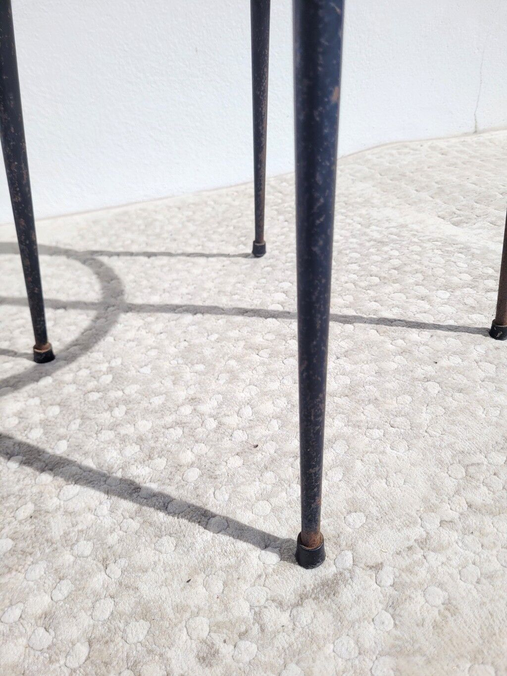 Vintage high stool in tawny faux leather