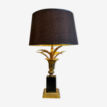 Lampe Boulanger en laiton épis fougère Belgique 1970