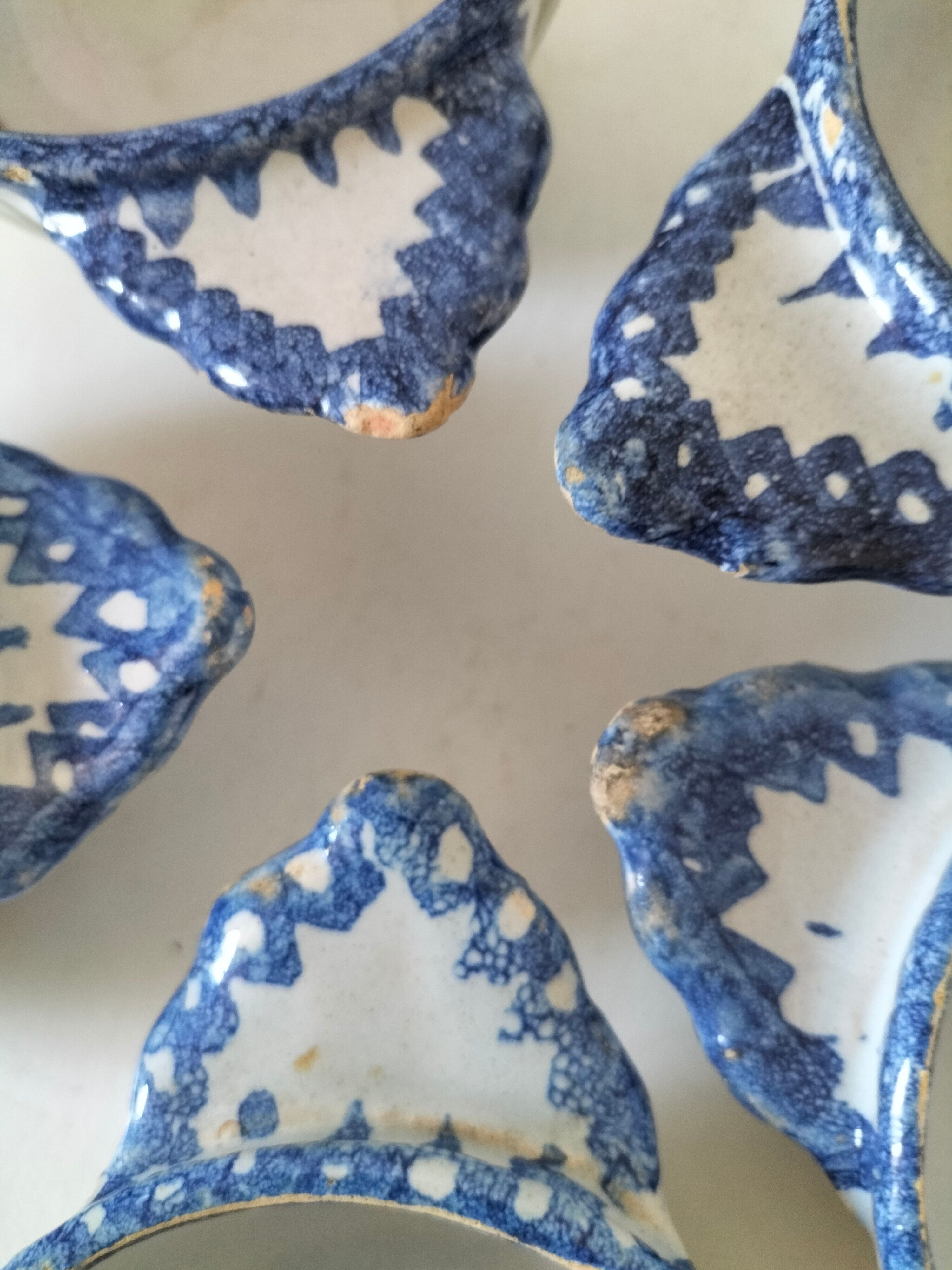 5 mini earthenware bowls from Charolles decorated with a village and rooster.