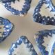 5 mini earthenware bowls from Charolles decorated with a village and rooster.