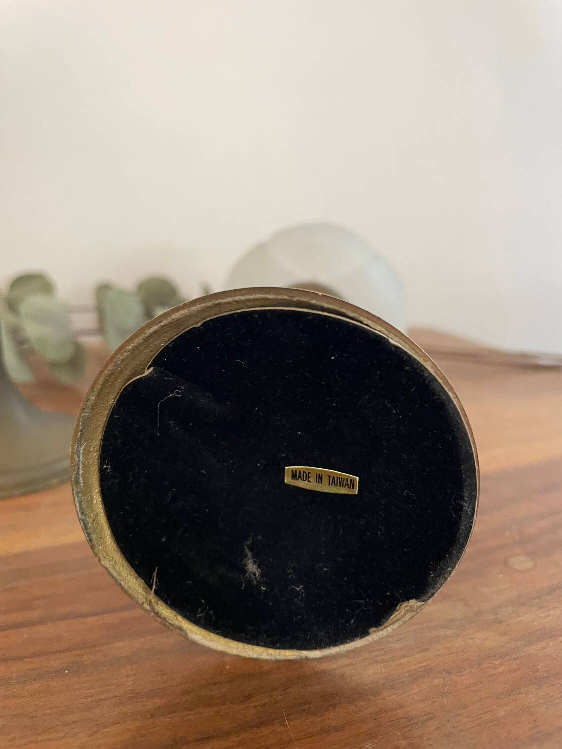 Duo brass and glass candle holders