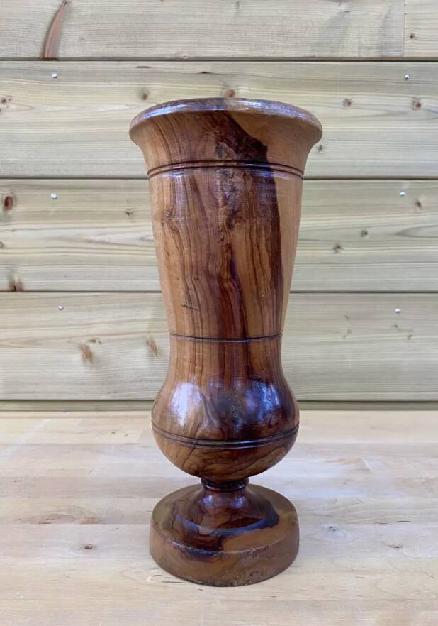 Olive wood vase