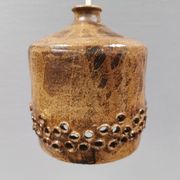Petite lampe pendante en céramique, danoise, des années 1970-80, dans des tons terre.