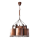 Large Scandinavian copper and wood pendant lamp circa 1970
