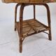 Table basse ou d'appoint vintage en rotin italien avec plateau en verre neuf, années 1970