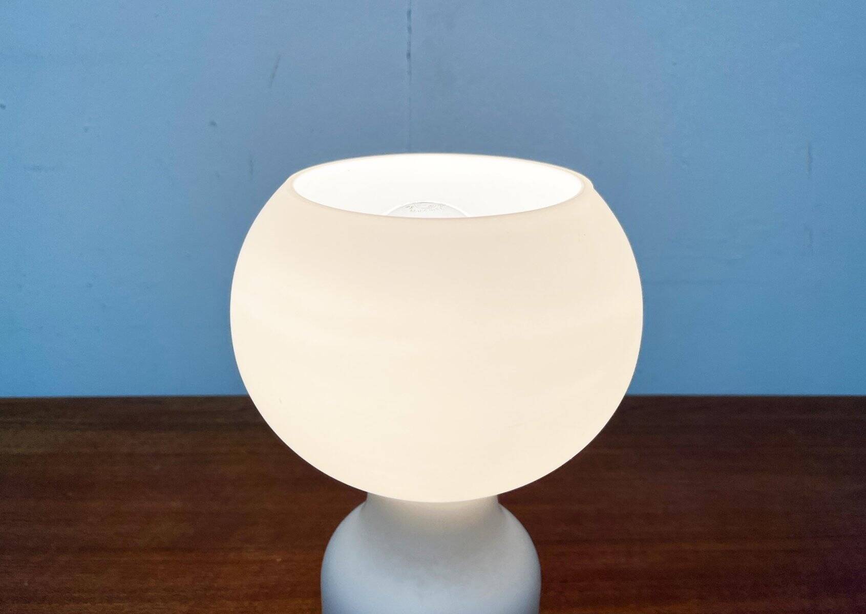 Vintage minimalist glass table lamp from the space age by Jean Paul Edmonds Alt for Philips, 1970s.
