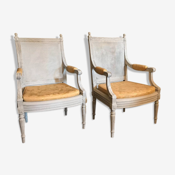 Pair of Louis XVI style armchairs