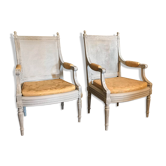 Pair of Louis XVI style armchairs