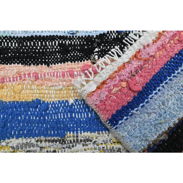 Vintage Turkish Oushak Handmade Wool Cotton Blue Area Rug 86x175