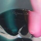 Multicoloured shell glass vase signed Flygsfors, 1956