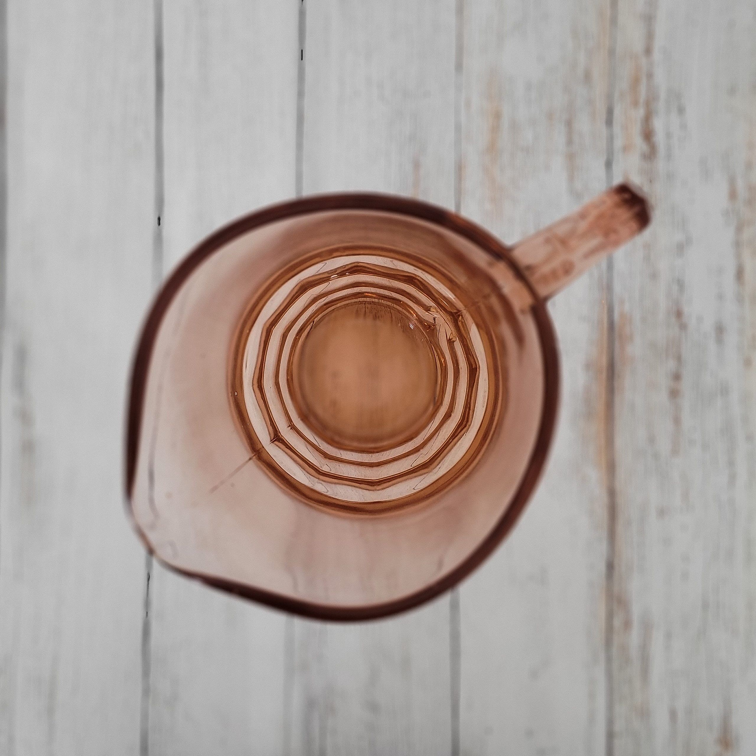Vintage pitcher pink molded glass
