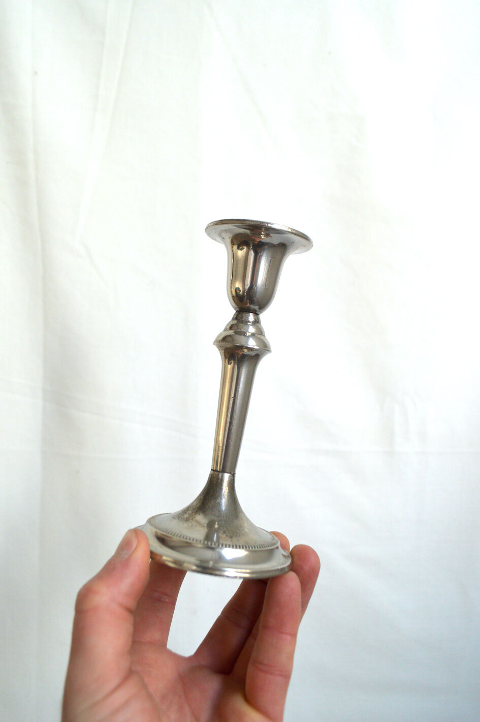 Silver candle holder