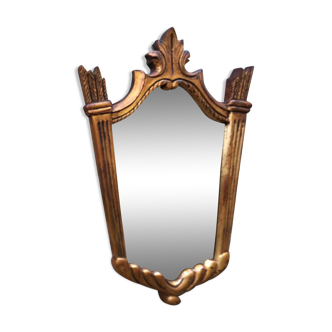 Louis XVI-style mirror and gilded wood - 30x20cm