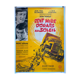 Affiche originale "Cent Mille Dollars au Soleil" Jean-Paul Belmondo, Lino Ventura 120x160cm 1964