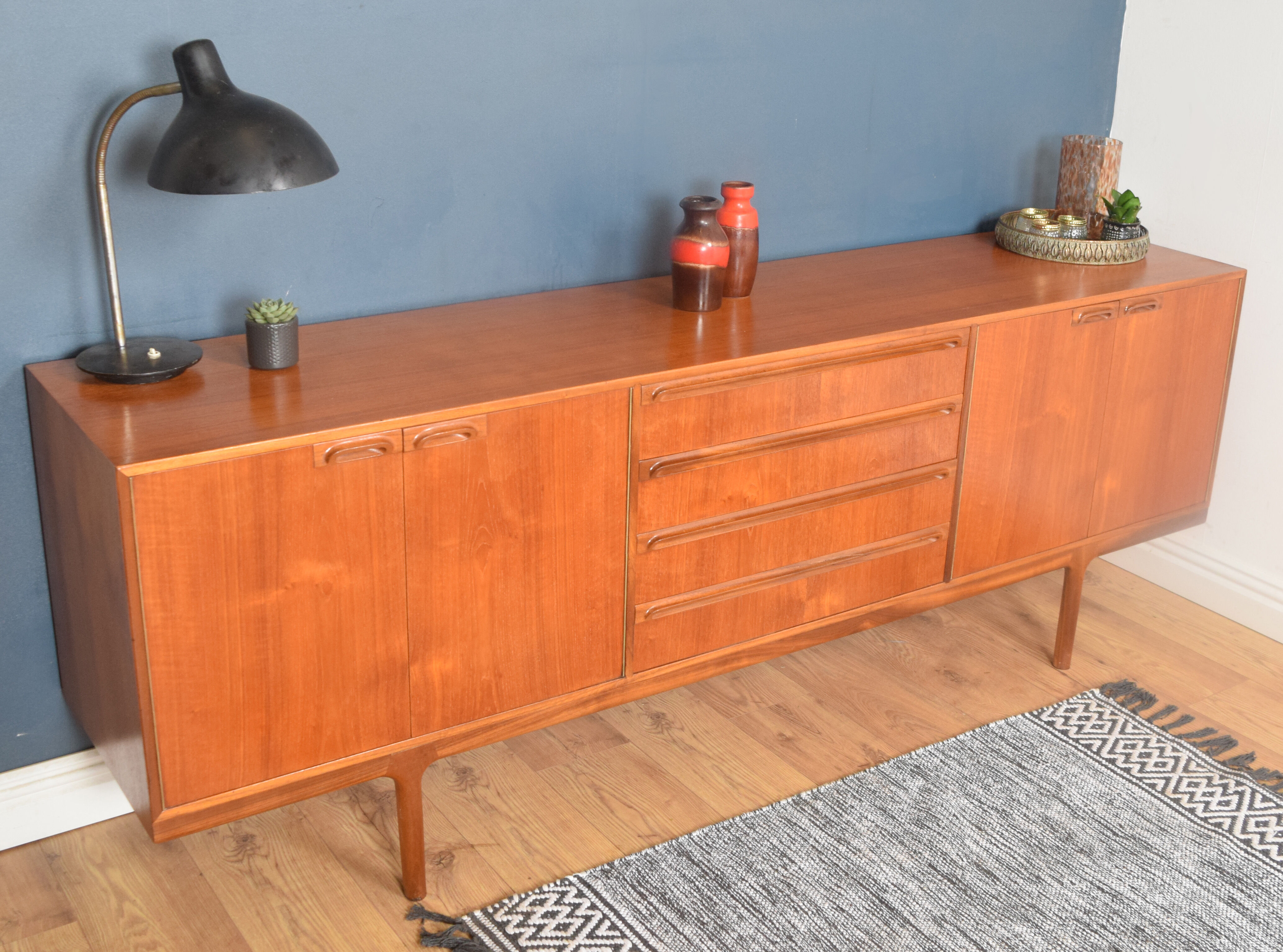 Restored Long Teak Mcintosh Dunbar Retro Sideboard Cabinet