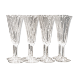 Series of 8 Crystal Champagne flutes from Saint Louis, Cerdagne model