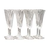 Series of 8 Crystal Champagne flutes from Saint Louis, Cerdagne model