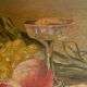 1930s french oil painting on wood, still life with fruits and vegetables