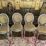 Set of 4 Louis XVI style medallion chairs