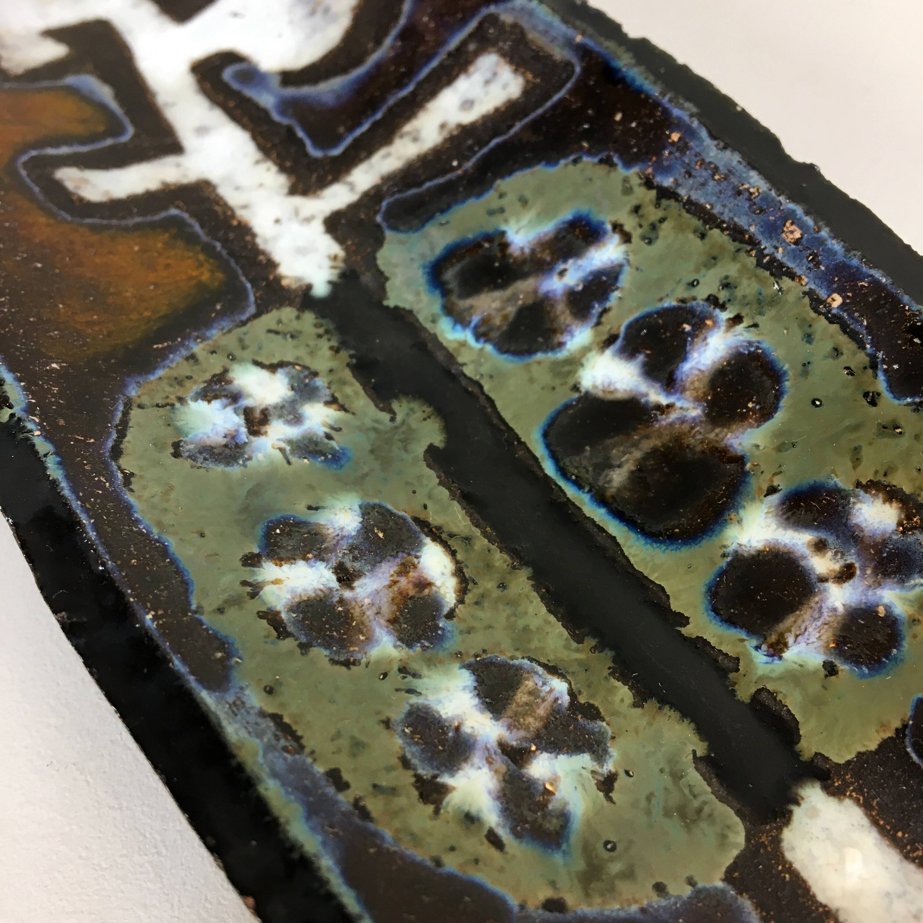 Oblong dish in enamelled ceramic, Jan Nolf, circa 1955