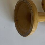 Pair of glazed earthenware candlesticks Pichon Uzès 1960