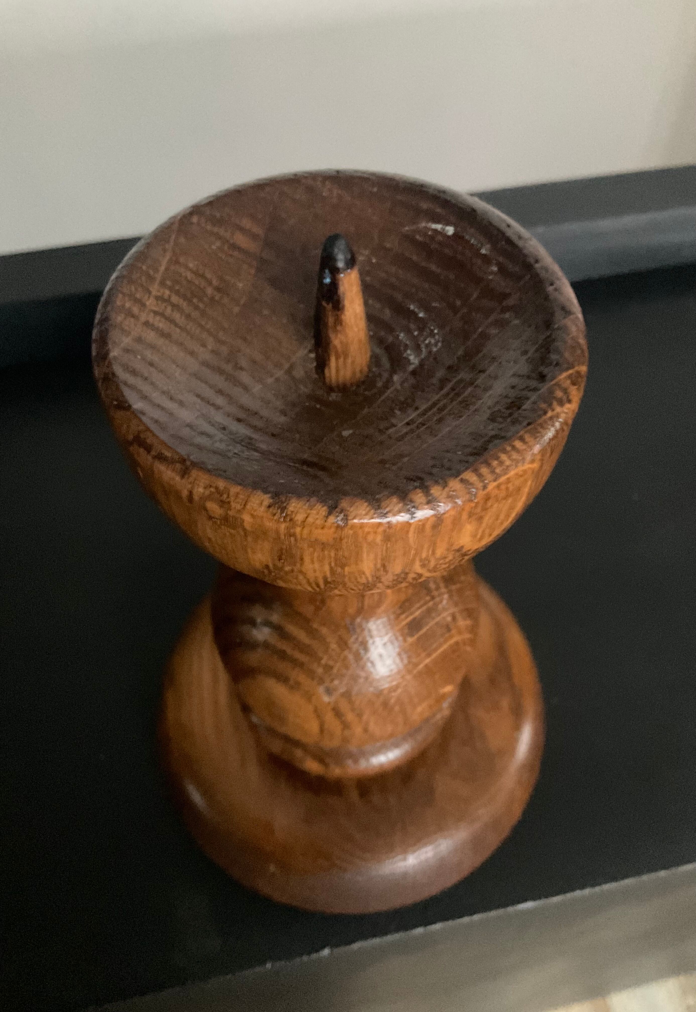 Vintage solid wood candle holder