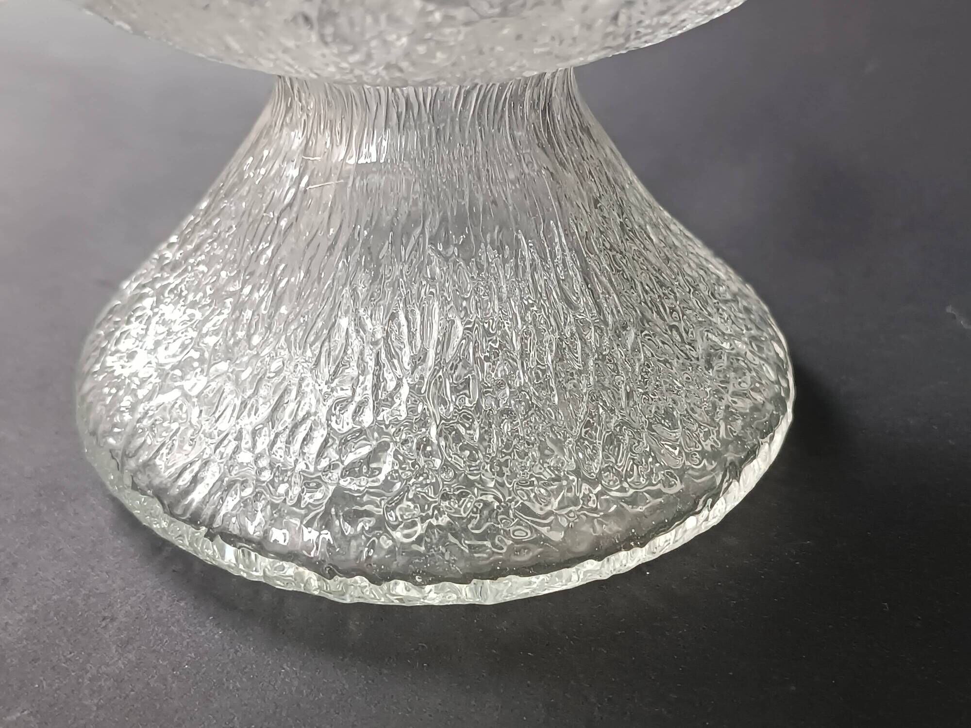 Vintage frosted crystal footed bowl