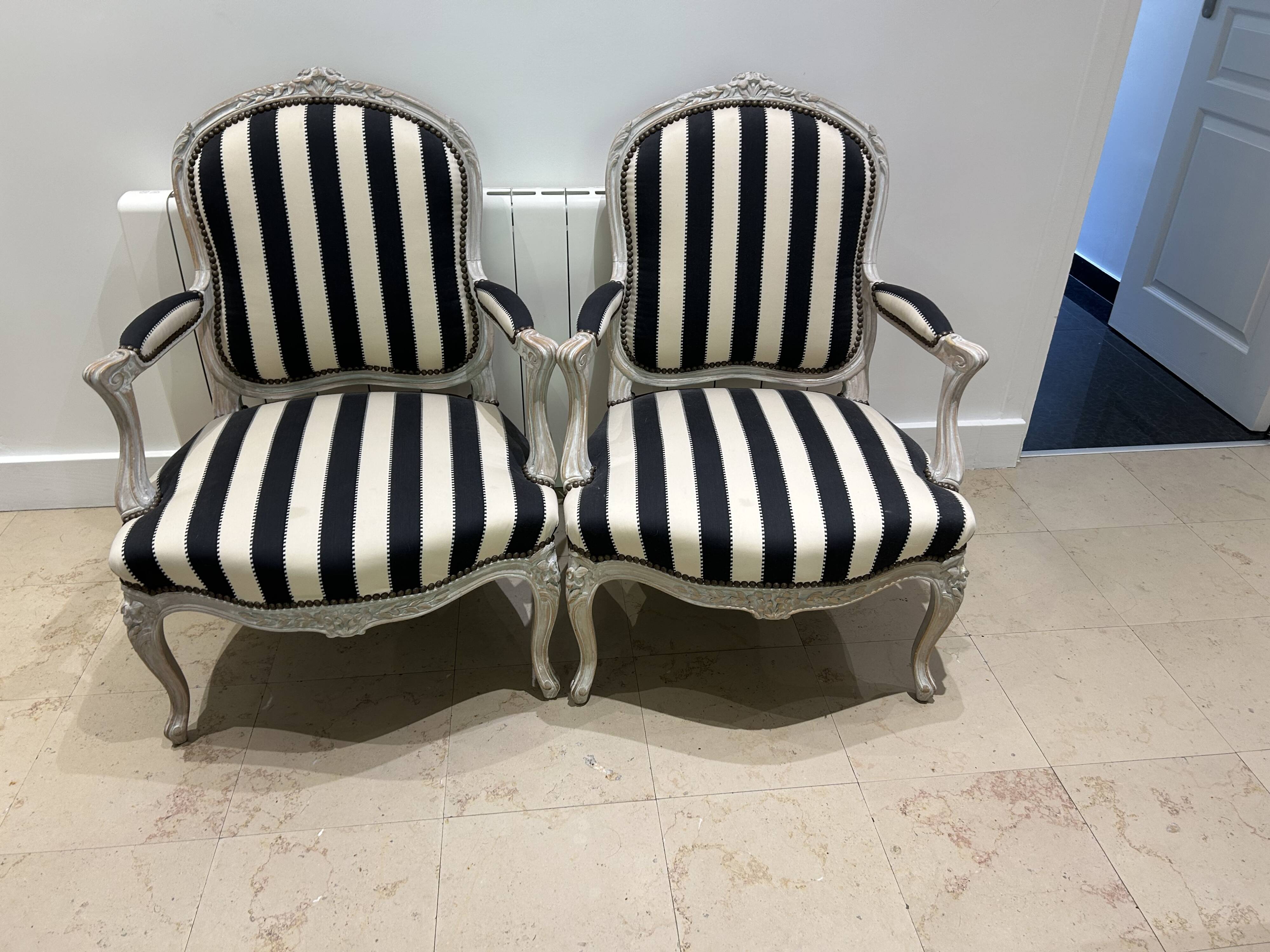 2 Louis XV style armchairs