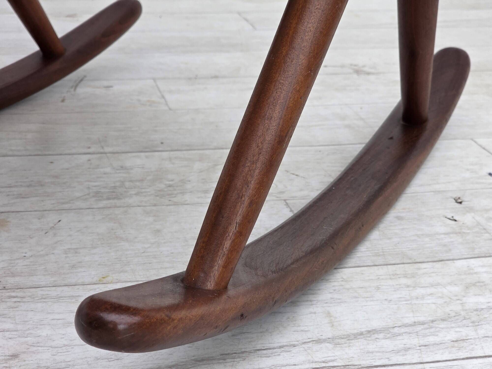1960s Danish rocking chair by Frank Reenskaug, model 182, reupholstered.