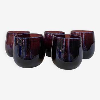 Ensemble de 5 verres gobelets Biot