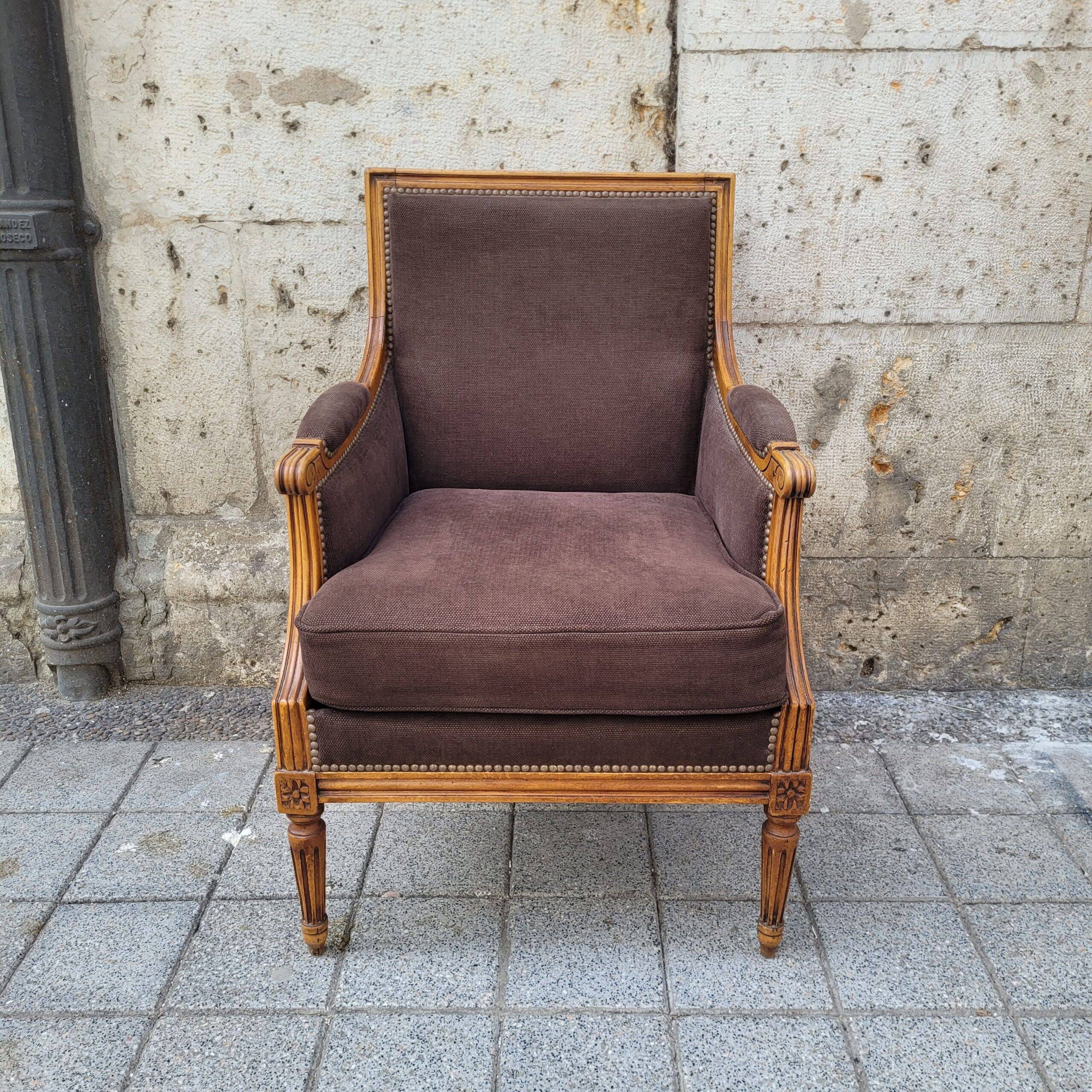 Pair of armchairs in Louis XVI style, Napoleonic III period, 19th century – France