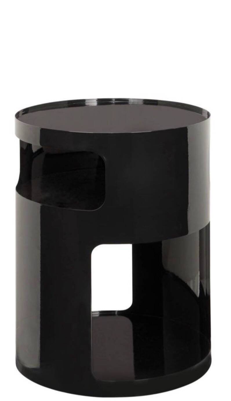 Black metal side table