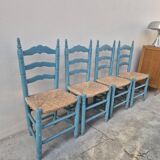 4 chaises paillées anciennes de style provençale