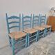 4 chaises paillées anciennes de style provençale