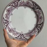 Assiette ancienne à décor oriental violet