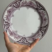 Antique plate with purple oriental decoration