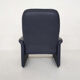 De Sede DS50 dark blue leather lounge chair, Switserland 1980's