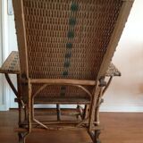 Wicker and rattan lounge chair