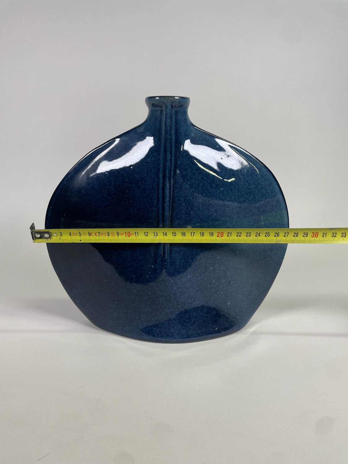 Blue glazed stoneware vase