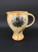 Stoneware pitcher signed Suzanne Dauliach – Incised Floral Thistle Decor