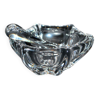 Daum crystal mortar and pestle pocket emptier signed design moderniste