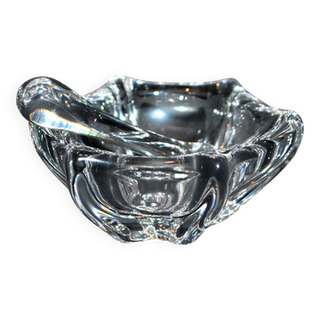 Daum crystal mortar and pestle pocket emptier signed design moderniste