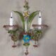 Set of 3 Venetian wall lights in multicoloured Murano glass, circa 1950