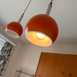 Vintage orange eye ball / suspension with 2 light points.