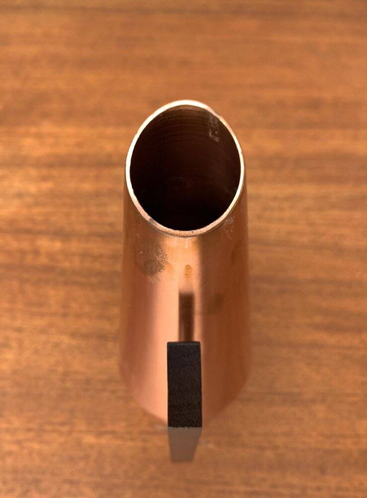 Carafe Vase Cooper and Teak German Mid-Century, 1950s