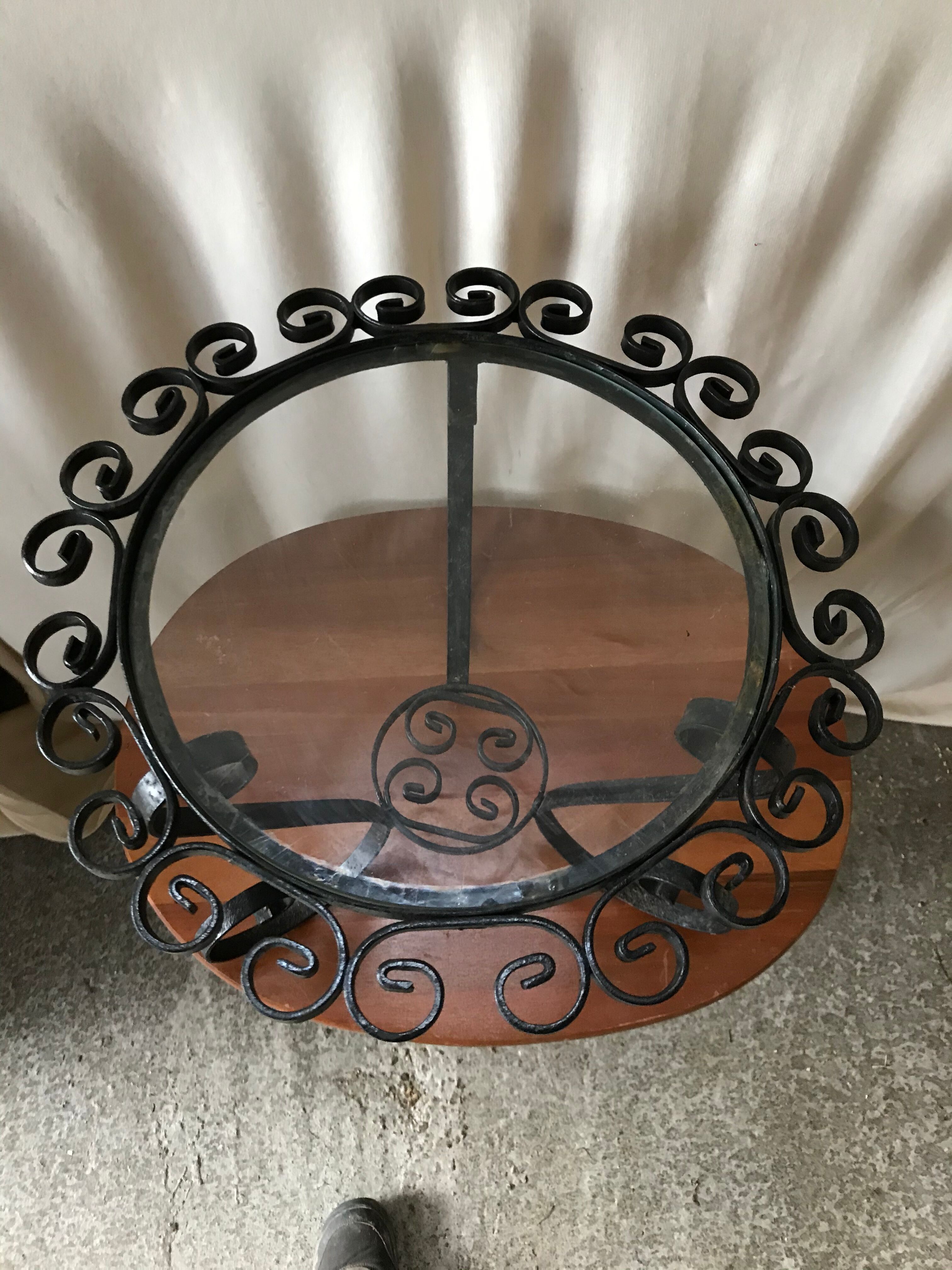 Old black metal table