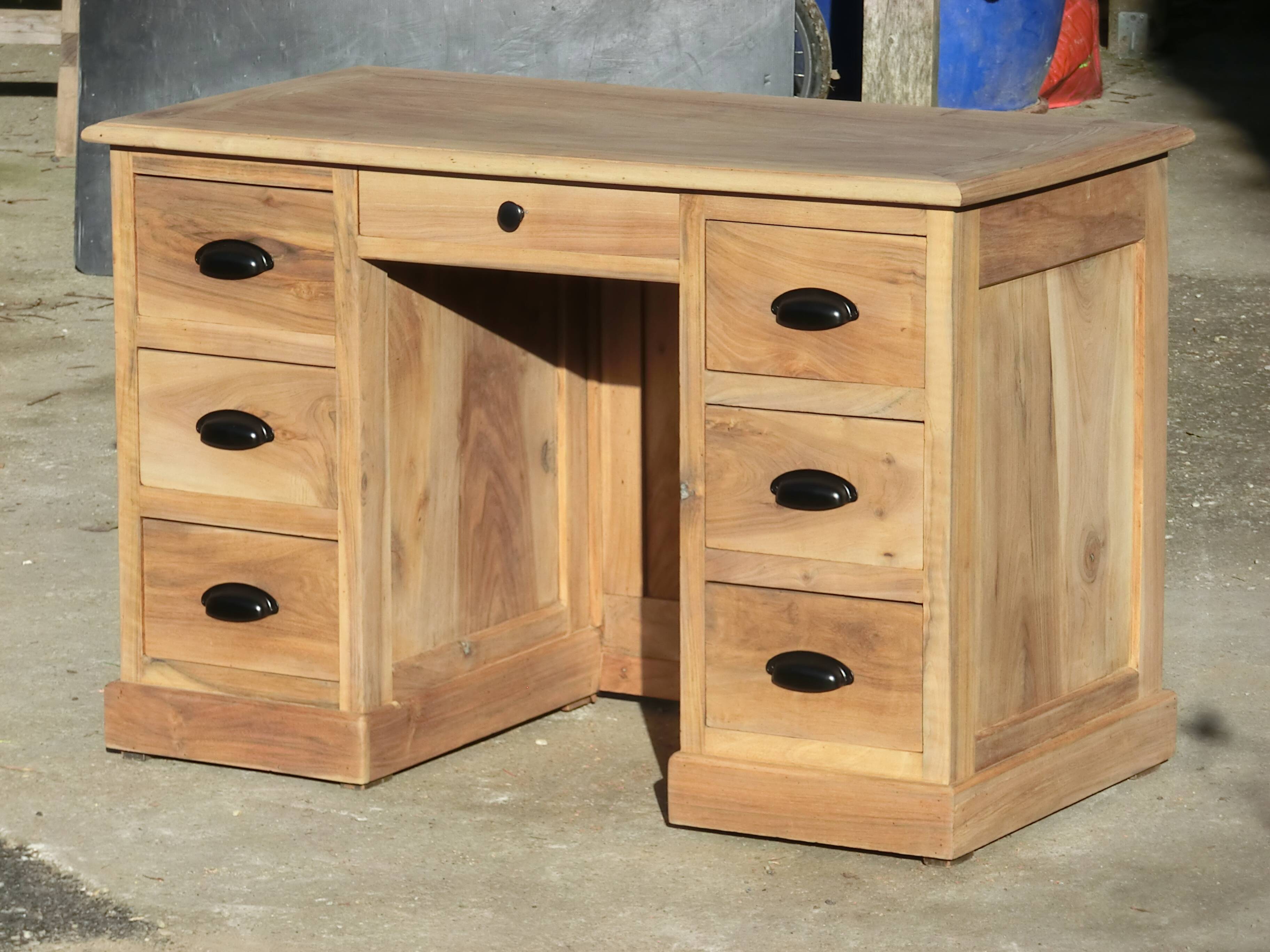 Magnificent old professional desk counter made of solid light walnut.