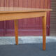 Antique dining table, wooden table and formica tray