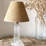 Lampe pied en cristal avec abat-jour