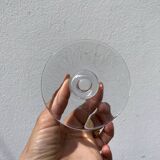 Pair of transparent glass candlesticks
